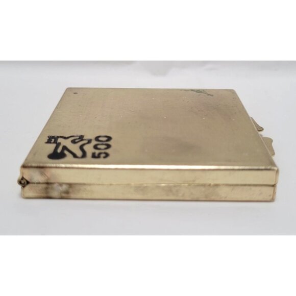 Vintage 1970s Brunswick Bowling 500 Series Gold Tone Metal Compact Mirror-Lot B - Picture 8 of 9